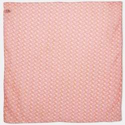 Christian Dior Pink Oblique Print Silk Square scarf