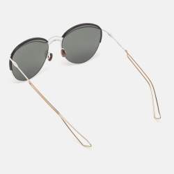 Dior White/Grey Mirrored DiorRound Aviator Sunglasses