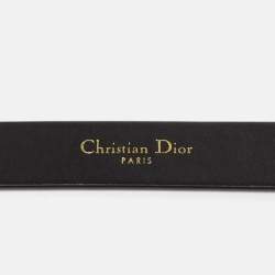 Dior Black Leather CD Logo Buckle Belt 70 CM