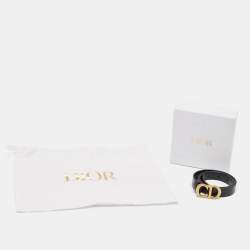 Dior Black Leather CD Logo Buckle Belt 70 CM