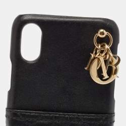 Dior Black Cannage Leather Lady Dior iPhone X/XS Case