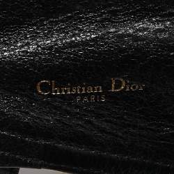 Pre Owned Dior Black Glossy Leather Saddle Wide Belt S/M