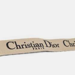 Dior Navy Blue Embroidered Canvas and Leather Shoulder Bag Strap