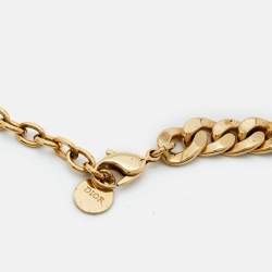 Pre Owned Dior CD Danseuse Etoile Gold Tone Choker Necklace