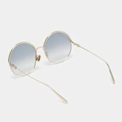 Pre Owned Dior Blue/Gold Gradient Everdior R1U Round Sunglasses
