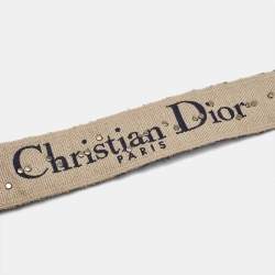 Dior Blue Oblique Embroidery Canvas and Leather Shoulder Bag Strap            