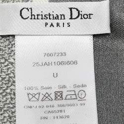 Christian Dior Grey Silk Jardin d'Hiver Mitzah Scarf