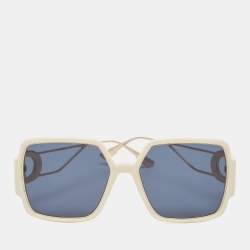 Dior White/Black 30 Montaigne 2 Square Sunglasses