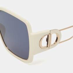 Dior White/Black 30 Montaigne 2 Square Sunglasses