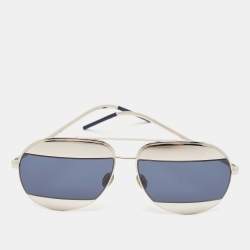 Dior Silver/Blue 010KU DiorSplit 1 Aviator Sunglasses