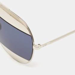 Dior Silver/Blue 010KU DiorSplit 1 Aviator Sunglasses