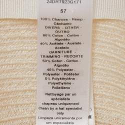 Pre Owned Christian Dior Ivory/Pink Logo Detail Straw Dioresort Hat