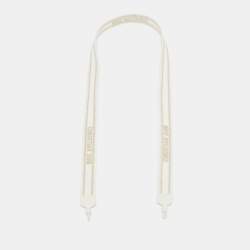 Dior White Logo Embroidered Woven Sunglasses Strap