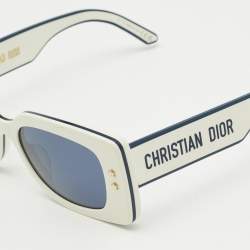 Pre Owned Dior DiorPacific S1U  White/Navy Blue Square Sunglasses