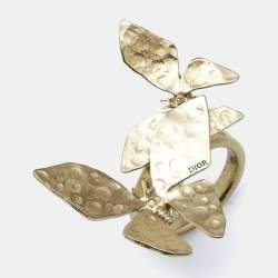 Dior Butterfly Gold Tone Ring Size 52