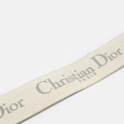 Dior Grey/Black Embroidered Canvas and Leather Shoulder Bag Strap 