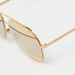 Dior Gold Tone/Blue Mirrored 0000J Split1 Aviator Sunglasses