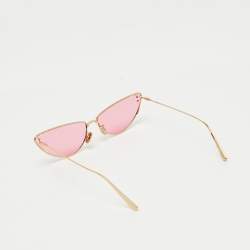 Pre Owned Dior Gold Tone/Pink MissDior B1U Cat-Eye Sunglasses