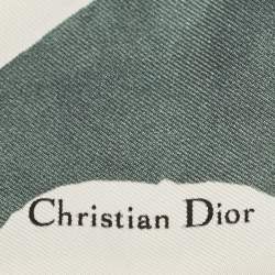 Dior Green Printed Silk Mitzah Scarf 