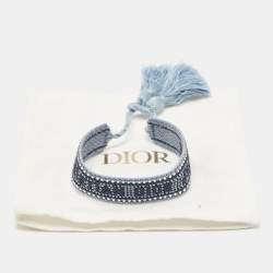 Pre Owned Dior J'Adior Woven Fabric Crystals Friendship Bracelet