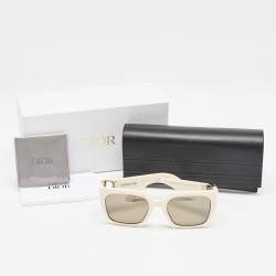 Dior Light Cream/Brown 30Montaigne SBU Square Sunglasses