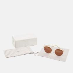 Pre Owned Dior Brown/Light Beige DiorAdelaide Round Sunglasses