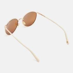 Pre Owned Dior Brown/Light Beige DiorAdelaide Round Sunglasses