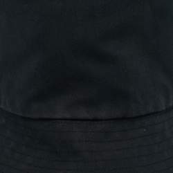 Christian Dior Black Logo Oblique Cotton Blend Reversible Bucket Hat 