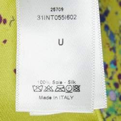 Christian Dior Green Printed Silk Scarf 