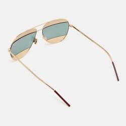 Dior Gold/Grey Mirrored 0000J Split1 Aviator Sunglasses