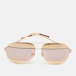 Dior Gold/Grey Mirrored 0000J Split1 Aviator Sunglasses