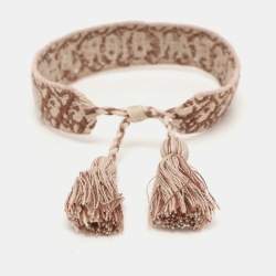 Pre Owned Dior Brown Woven Cotton Oblique J'Adior Friendship Bracelet