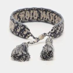 Dior Blue/Beige Woven Cotton Oblique J'Adior Friendship Bracelet