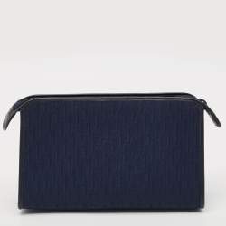 Dior Navy Blue Diorissimo Fabric Cosmetic Pouch