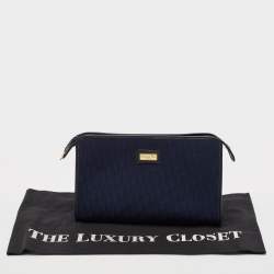 Dior Navy Blue Diorissimo Fabric Cosmetic Pouch