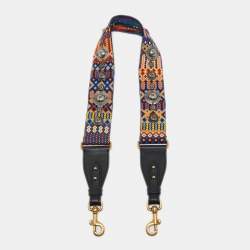 Dior Multicolor Canvas and Leather Studded Shoulder Bag Strap