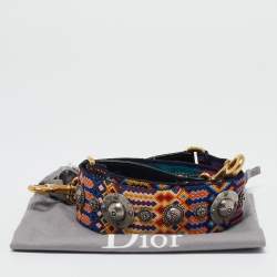 Dior Multicolor Canvas and Leather Studded Shoulder Bag Strap