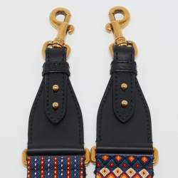 Dior Multicolor Canvas and Leather Studded Shoulder Bag Strap
