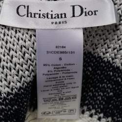 Christian Dior Logo Cotton Knit D-Tulipe Cloche Hat S