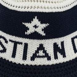 Christian Dior Logo Cotton Knit D-Tulipe Cloche Hat S