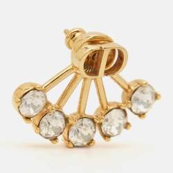 Dior Petit CD Crystals Gold Tone Single Earring