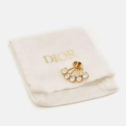 Dior Petit CD Crystals Gold Tone Single Earring