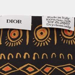 Dior Black Animals Giraffe Print Silk Mitzah Scarf 