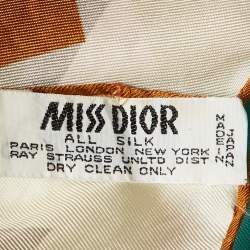 Dior Miss Dior Vintage Cream Geometric Print Silk Scarf