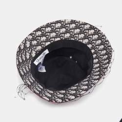 Dior Red Teddy-D Check'N'Dior Veil Bucket Hat Size 58