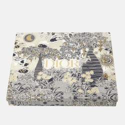 Dior Grey Logo Intarsia Wool Scarf 