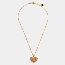 Dior Dioramour Cœur des Curiosités Enamel Gold Tone Necklace