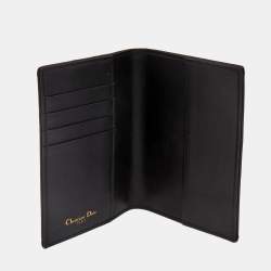 Dior Navy Blue Oblique Canvas and Leather Vertical Passport Holder