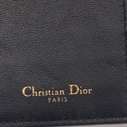 Dior Navy Blue Oblique Canvas and Leather Vertical Passport Holder