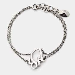 مملوكة مسبقًا Dior Oblique Crystals Silver Stone Bracelet